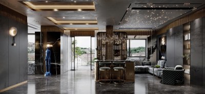 现代轻奢客厅3D模型下载